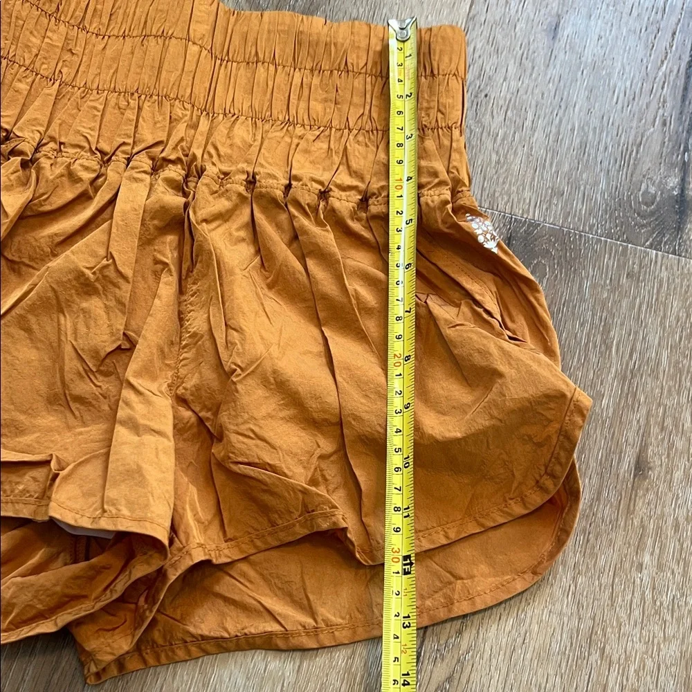 Free People Movement Women's Orange High-Waisted Shorts XS
